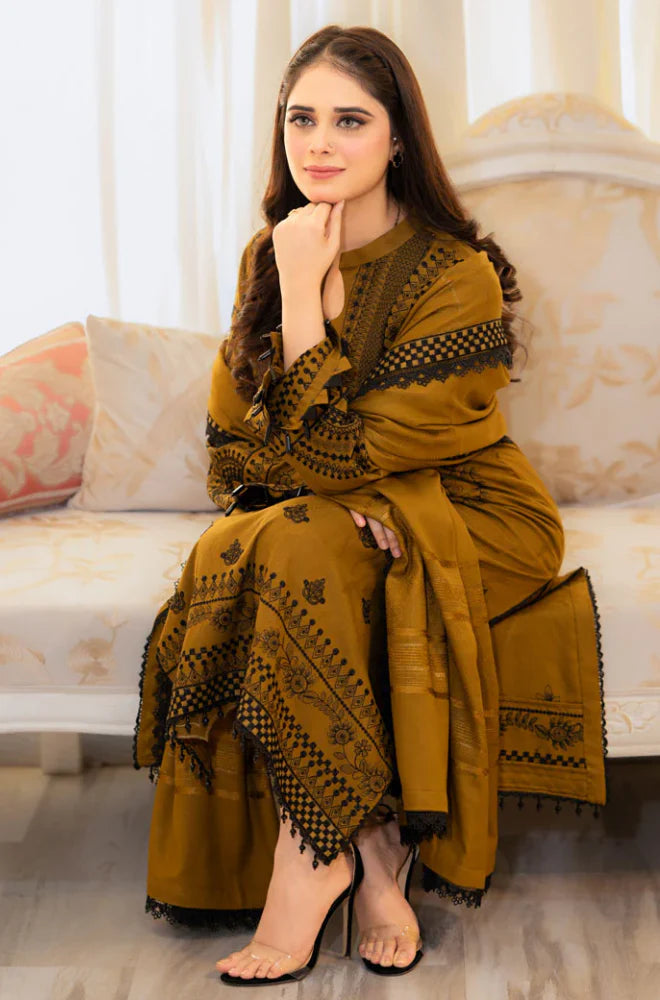 Urge - 3PC Unstitched Dhannak Embroidered Suit