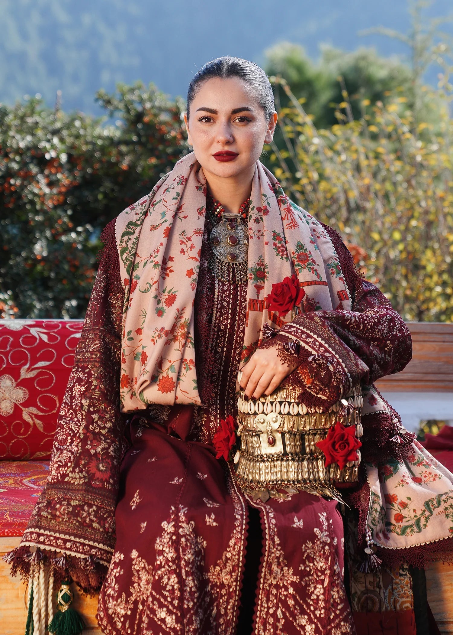 Hussain Rehar - Winter 3Pc Dhanak Embroidered suit